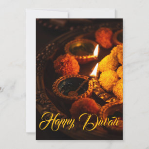 Diwali saluant carte de vacances traditionnelle
