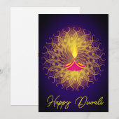 Diwali saluant carte diya de vacances (Devant / Derrière)