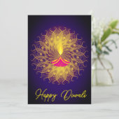 Diwali saluant carte diya de vacances (Debout devant)