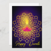 Diwali saluant carte diya de vacances (Devant / Derrière)