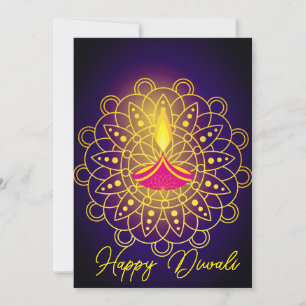 Diwali saluant carte diya de vacances