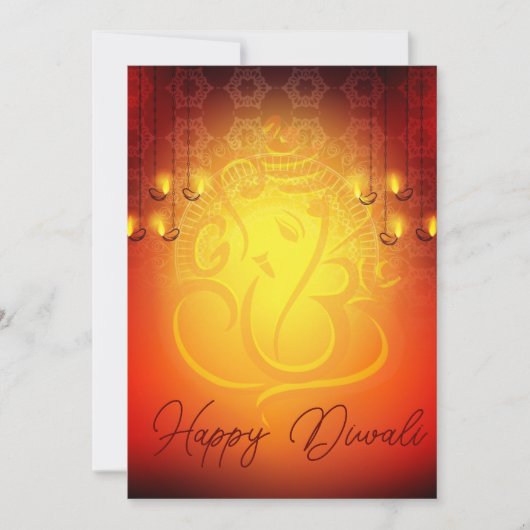Diwali saluant vacances ganesha om carte (Devant)