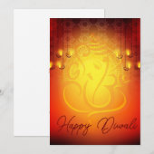 Diwali saluant vacances ganesha om carte (Devant / Derrière)