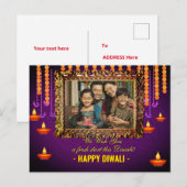 Diwali salue le carte photo traditionnel (Devant / Derrière)