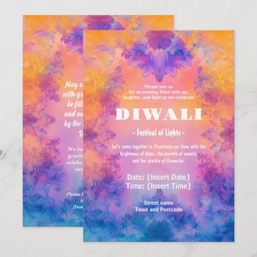 Diwali Serenity Invitation Kaart (Voorkant / Achterkant)