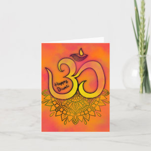 Diwali Sinaasappel Aum Mandala Kaart