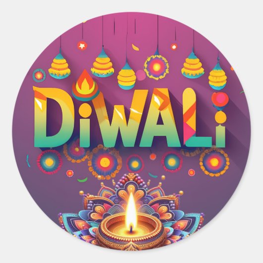Diwali special ronde sticker (Voorkant)