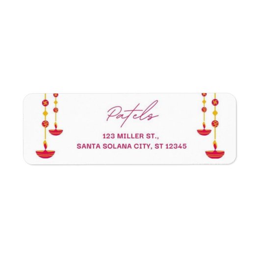 Diwali Thème Indien Retour Adresse Étiquettes (Devant)