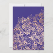 Diwali-typografie roos gouden mandala blauw paars kaart (Achterkant)