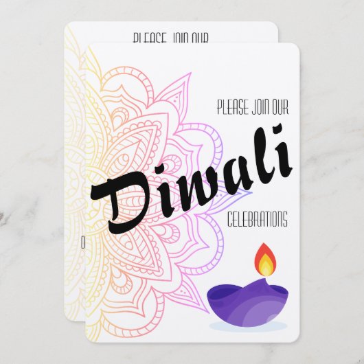 Diwali uitnodiging (Voorkant / Achterkant)