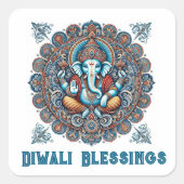 Diwali vieren vierkante sticker (Voorkant)