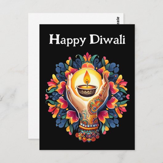 Diwali viering briefkaart (Voorkant / Achterkant)