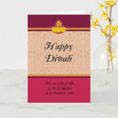 Diwali Wenskaart met lamp Kaart (Gele Bloem)