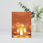 Diwali's viering gouden kaarsen uitnodiging briefkaart (Staand voorkant)