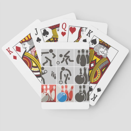 Dix cartes de jeu d'icônes de bowling de Pin (dos)