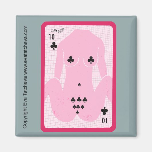 'Dix de pique' Designer Frigo Magnet (Devant)