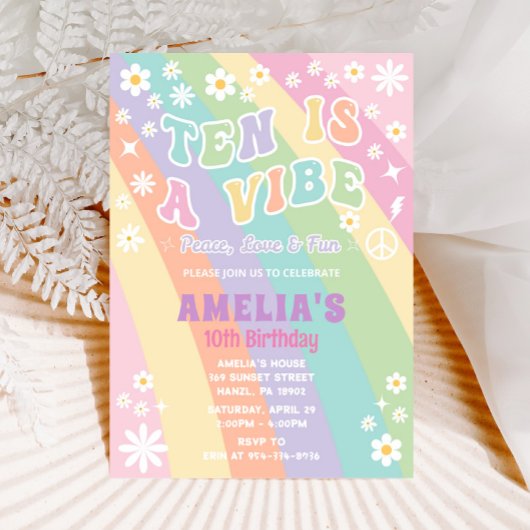 Dix est une invitation à l'anniversaire de la vibe