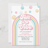 Dix est une invitation arc-en-ciel d'été rétro Vib (Devant)