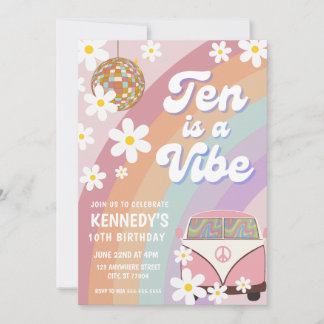 Dix est une vibe 10e anniversaire invitation fille