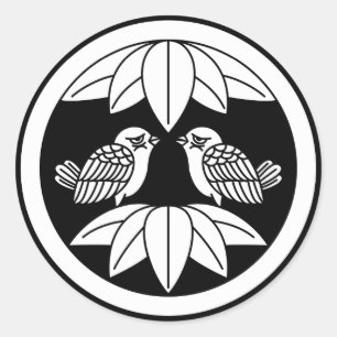 Dix feuilles en bambou & Stickers face aux moineau