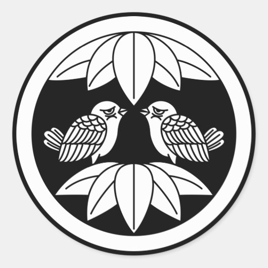 Dix feuilles en bambou & Stickers face aux moineau (Devant)