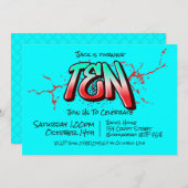 Dix Invitation Graffiti Lumineux (Devant / Derrière)