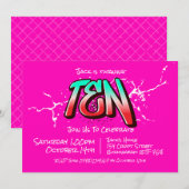 Dix Invitations Graffiti Brillantes (Devant / Derrière)