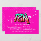 Dix Invitations Graffiti Clair (Devant / Derrière)