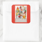 DIX LORDS A LEAPAPING Grand Stickers Carré - Rouge (Sac)