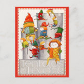 DIX LORDS UNE Carte Postale LEAPING / Rouge (Devant)