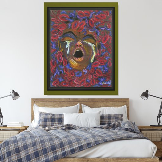 Dix redéfinis - Toile d'art en faucille vert d'imp (Insitu(Chambre))