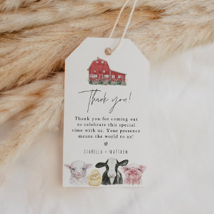DIXIE Country Red Barn Boerderij Animal Baby showe Cadeaulabel