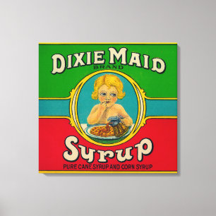 Dixie Maid Syrup LabelCairo, GA Canvas Afdruk