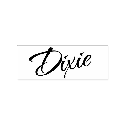 Dixie naam cursief script handtekening 	rubberstempel (Afrduk)