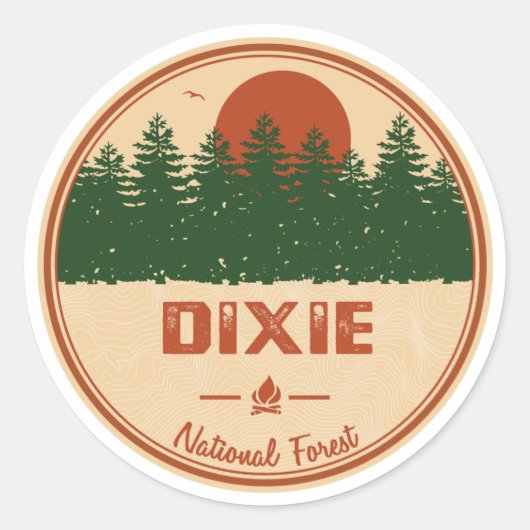 Dixie National Forest Ronde Sticker (Voorkant)