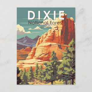 Dixie National Forest Utah Travel Art Vintage Briefkaart