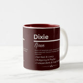 Dixie Personalized Girl Name Meaning Coffee Mug (Devant droit)