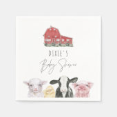 DIXIE Schattige Country Red Barn Baby Animals Servet (Voorkant)