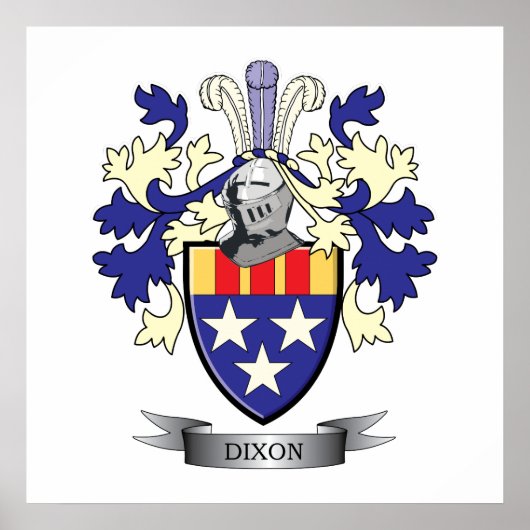 Dixon Family Crest Coat of Arms Poster (Voorkant)
