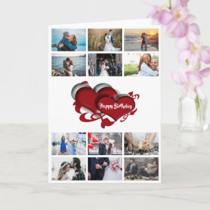 DIY 12 foto Rode Hart Romantische Verjaardag Chi Kaart