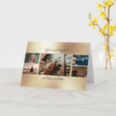 DIY 5 foto jubileum bruiloft collage goud Kaart (Gele Bloem)