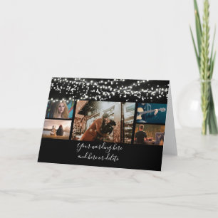 DIY 5 foto jubileum bruiloft collage lichten Kaart