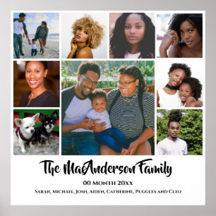 DIY 9-foto aangepast   Mijn familie vrienden Poster