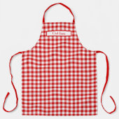 DIY Achtergrond Rood Wit Buffel Check Plaked Schort (Voorkant)
