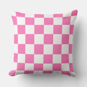 DIY Achtergrondkleur, Hot Pink Checker Patroon Buitenkussen