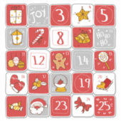 DIY Adventskalender Stickers ROOD GRIJS Kerst (Voorkant)