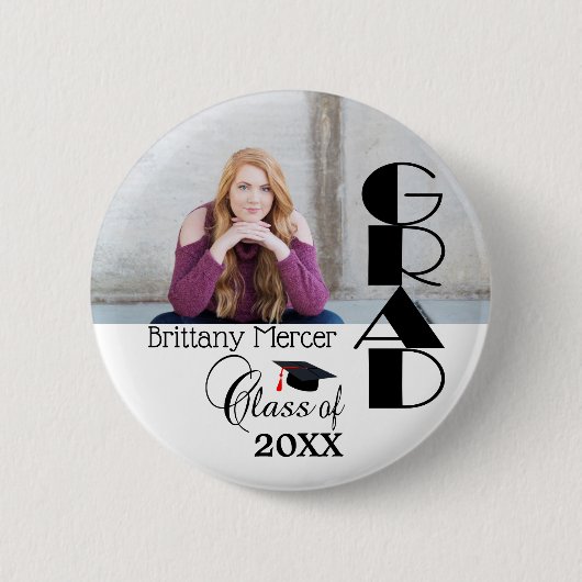 DIY Afstudeerder Fotoherinneringen Ronde Button 5,7 Cm (Voorkant)