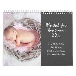 DIY baby foto eerste jaar nieuwe ouders afbeelding Kalender