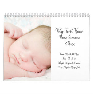 DIY baby foto eerste jaar nieuwe ouders houden sta Kalender