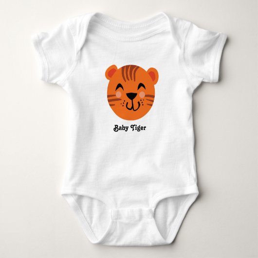 DIY Baby Tiger Verander de kleuren & tekst Sjabloo Romper (Voorkant)